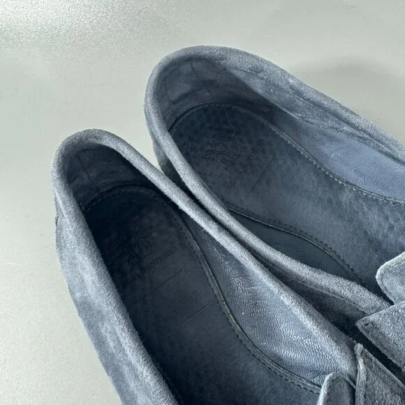 Authentic Brunello Cucinelli Ashy Blue Suede Flats, Size 36